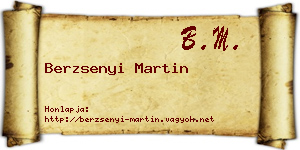 Berzsenyi Martin névjegykártya